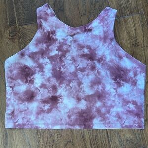 Athleta conscious crop bra large D-DD rosey tie dye